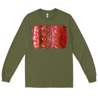 Army Green Valentine's Day Brushstrokes Long Sleeve Tee - RanaPortraitStore