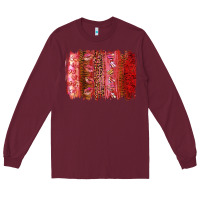 Burgundy Valentine's Day Brushstrokes Long Sleeve Tee - RanaPortraitStore
