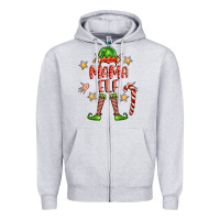 Heather Grey mama elf Zipper Hoodie - FaDigitalArtStudio