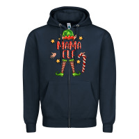 Navy mama elf Zipper Hoodie - FaDigitalArtStudio