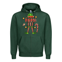 Sports Green mama elf Zipper Hoodie - FaDigitalArtStudio