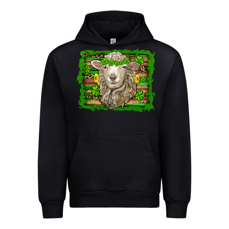 St Patricks Day Sheep Shamrock Gold  Serape Leopard Glitter Urban Hoodie by Artiststas | Teevron