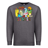 Charcoal Heather hello summer drink Premium Sweatshirt - CowhideDigitalArt