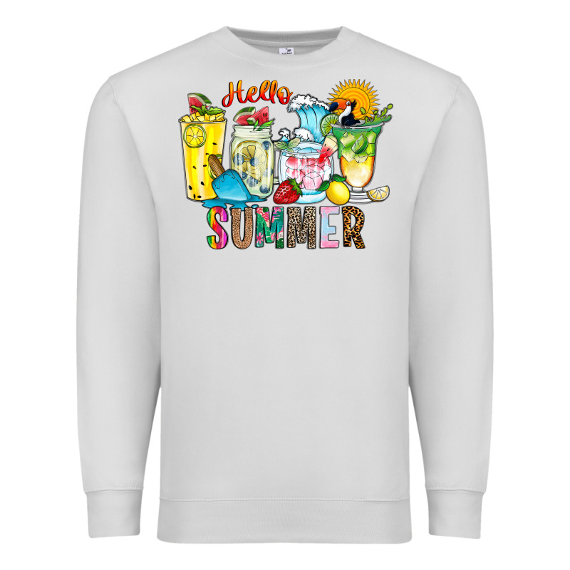 Hello Summer Drink Premium Sweatshirt by CowhideDigitalArt | Teevron