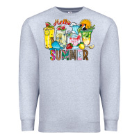 Heather Grey hello summer drink Premium Sweatshirt - CowhideDigitalArt