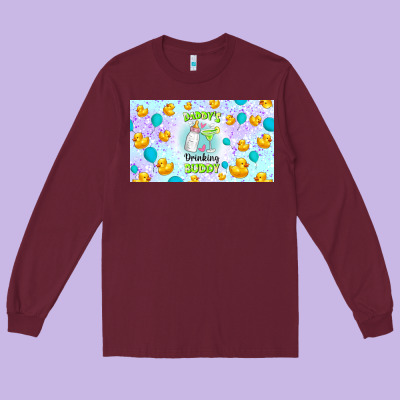 Daddy's Drinking Buddy Long Sleeve Tee Designed By Tumblerdesignbyshophia