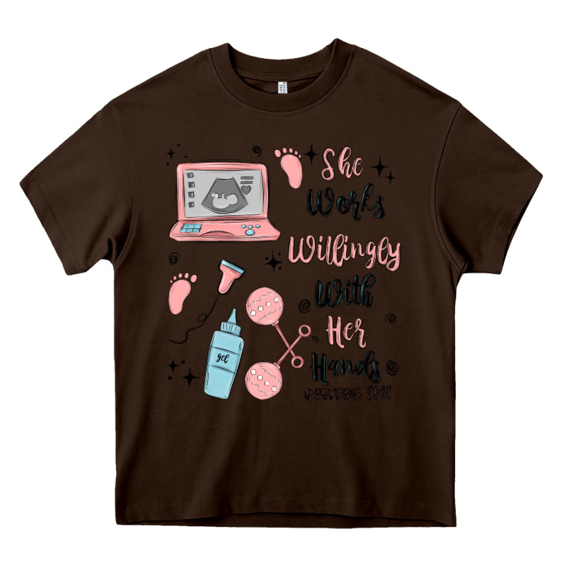 She Works Willingly With Her Hands Heavy Core Tee by MaliasSmallBusiness | Teevron