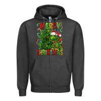 Charcoal Heather merry christmas dragon Zipper Hoodie - FaDigitalArtStudio