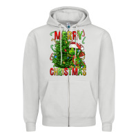Dove Grey merry christmas dragon Zipper Hoodie - FaDigitalArtStudio