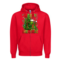 Red merry christmas dragon Zipper Hoodie - FaDigitalArtStudio