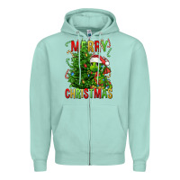 Seafoam merry christmas dragon Zipper Hoodie - FaDigitalArtStudio