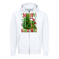 White merry christmas dragon Zipper Hoodie - FaDigitalArtStudio