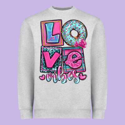 Love Vibes Heavyweight Sweatshirt Designed By Oliviacreatesart