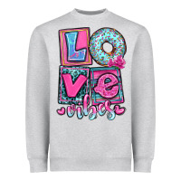 Heather Grey love vibes Heavyweight Sweatshirt - OliviaCreatesArt