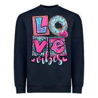 Navy love vibes Heavyweight Sweatshirt - OliviaCreatesArt