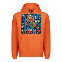 Carrot christmas ho ho ho with coffee cups and ornaments with plaid seamless  Premium Hoodie - BundleAndBundleShop