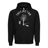 Black Disc Golf Funny Sports Tree Disc Golf Player Zipper Hoodie - tuanDangUi
