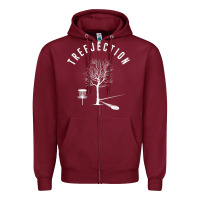Burgundy Disc Golf Funny Sports Tree Disc Golf Player Zipper Hoodie - tuanDangUi