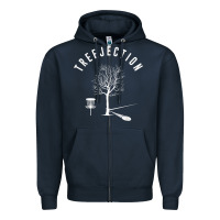 Navy Disc Golf Funny Sports Tree Disc Golf Player Zipper Hoodie - tuanDangUi
