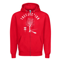 Red Disc Golf Funny Sports Tree Disc Golf Player Zipper Hoodie - tuanDangUi