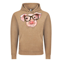 Vintage Coffee pig with glasses Vintage Hoodie - RanaPortraitStore