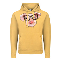 Vintage Mustard pig with glasses Vintage Hoodie - RanaPortraitStore