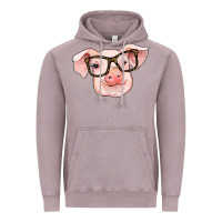 Vintage Zinc pig with glasses Vintage Hoodie - RanaPortraitStore