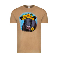 Vintage Camel black angus with sunflower Vintage Tee - RanaPortraitStore