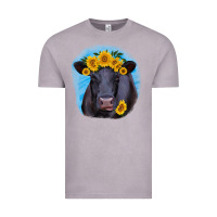 Vintage Zinc black angus with sunflower Vintage Tee - RanaPortraitStore