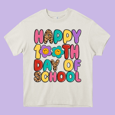 Happy 100 Th Day Of School Heavy Core Tee Designed By Maliassmallbusiness