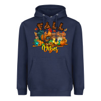 Navy Fall Vibes Heavyweight Hoodie - CowhideDigitalArt