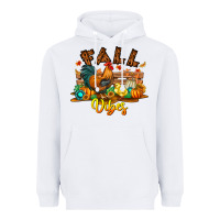White Fall Vibes Heavyweight Hoodie - CowhideDigitalArt