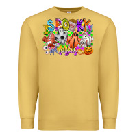 Antique Gold Spooky Vibes Ghost Premium Sweatshirt - CowhideDigitalArt