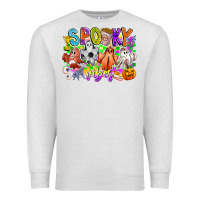 Oatmeal Heather Spooky Vibes Ghost Premium Sweatshirt - CowhideDigitalArt