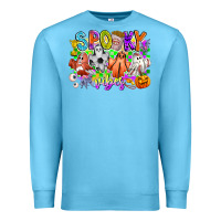Ocean Blue Spooky Vibes Ghost Premium Sweatshirt - CowhideDigitalArt
