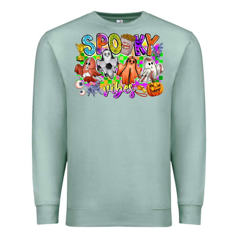 Spooky Vibes Ghost Premium Sweatshirt by CowhideDigitalArt | Teevron