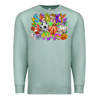 Seafoam Spooky Vibes Ghost Premium Sweatshirt - CowhideDigitalArt