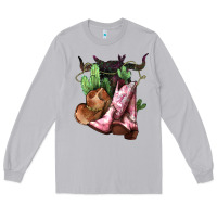 Moon Dust Cowgirl boots hat horns cactus Long Sleeve Tee - HowdyJamesFarm