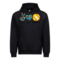 Black peace love softball Urban Hoodie - Artiststas