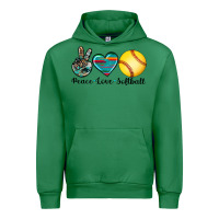 Emerald peace love softball Urban Hoodie - Artiststas