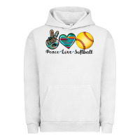 Pigment Lunar Rock peace love softball Urban Hoodie - Artiststas