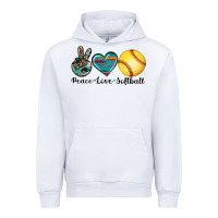 White peace love softball Urban Hoodie - Artiststas