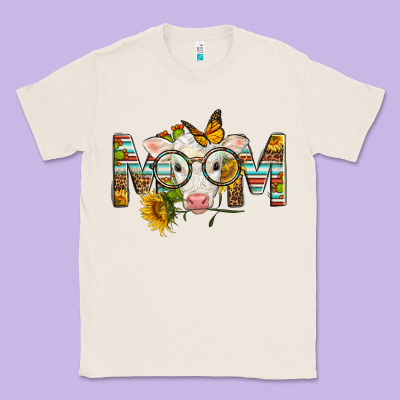 Western Baby Calf Mom With Sunflower Classic Tee Designed By Lillyallendesigns
