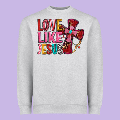 Love Like Jesus Heavyweight Sweatshirt Designed By Oliviacreatesart