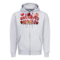 Heather Grey one loved nana Zipper Hoodie - FaDigitalArtStudio