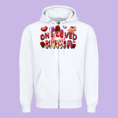 One Loved Nana Zipper Hoodie Designed By Fadigitalartstudio