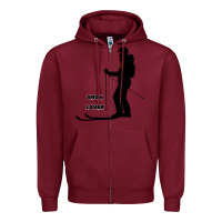 Burgundy nighttime ski adventure Zipper Hoodie - tuanDangUi