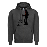 Charcoal Heather nighttime ski adventure Zipper Hoodie - tuanDangUi