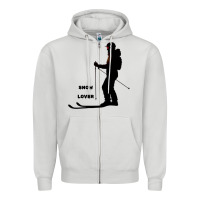 Dove Grey nighttime ski adventure Zipper Hoodie - tuanDangUi