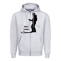 Heather Grey nighttime ski adventure Zipper Hoodie - tuanDangUi
